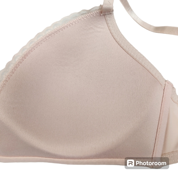 Laura Ashley Powder Pink Lightly Padded Wireless Comfy Bra 36C Style #8379-28 - Picture 8 of 12